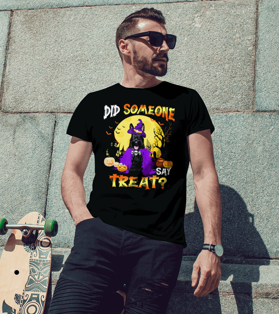 Scottish Terrier Dog Halloween Did Someone Say Treat? T-Shirt