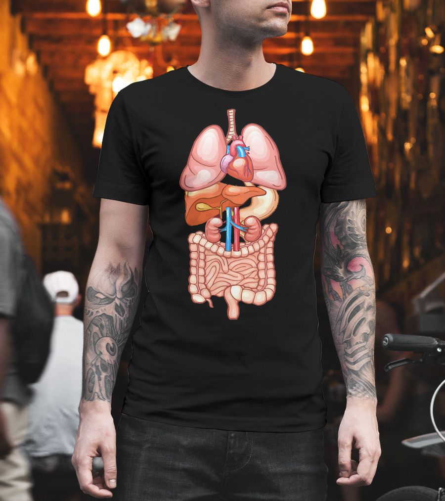 Halloween Anatomy Internal Organ Diagram T-Shirt