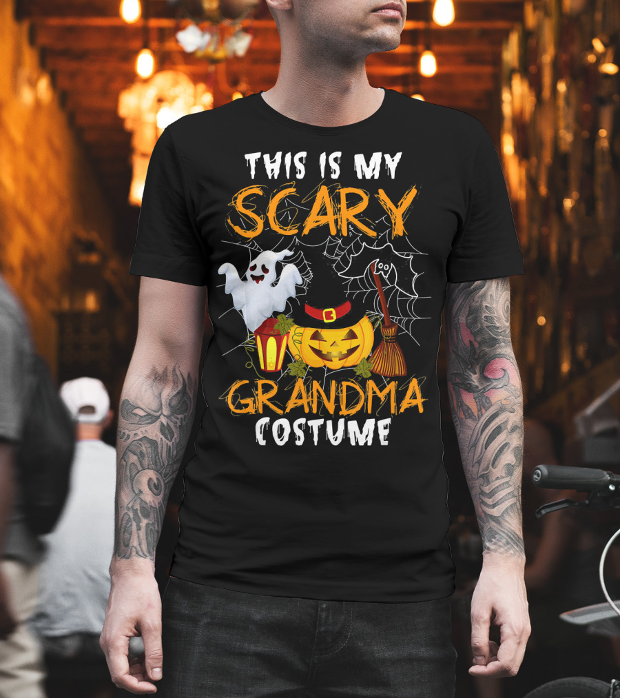 This Is My Scary Grandma Halloween Costume Ghost Pumpkin Spider Web T-Shirt