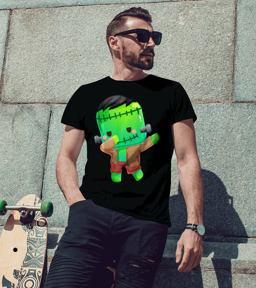 Cute Cartoon Dabbing Frankenstein Monster T-Shirt