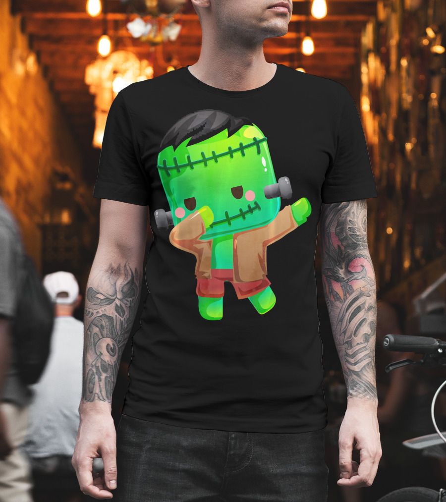 Cute Cartoon Dabbing Frankenstein Monster T-Shirt
