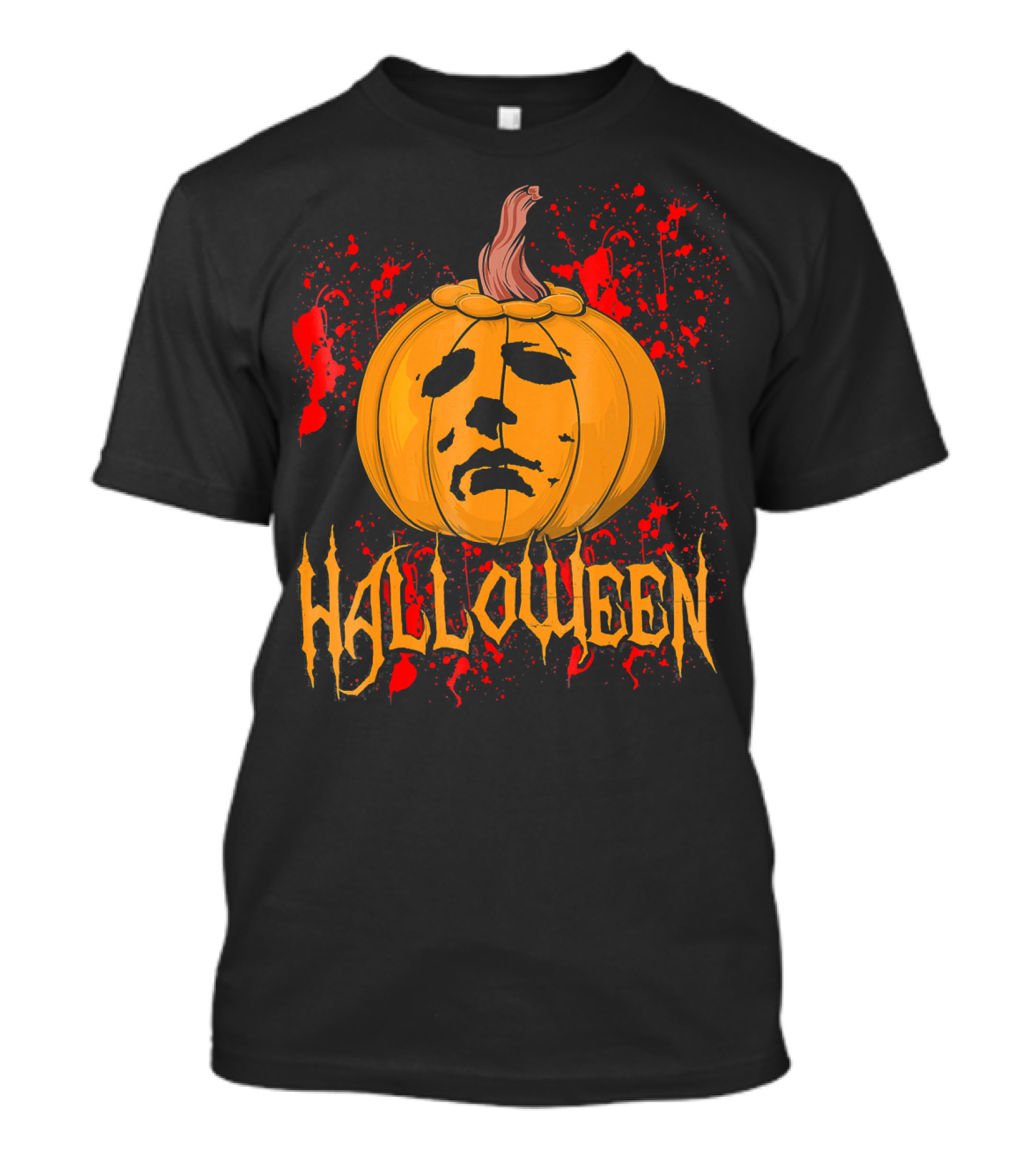 Funny Halloween Michael Myers Pumpkin Face T-Shirt