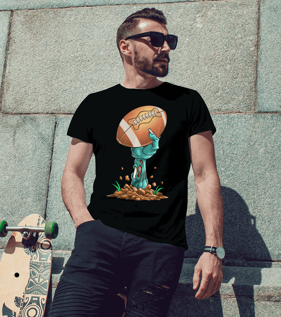 Zombie Hands Rising With Football Victory T-Shirt