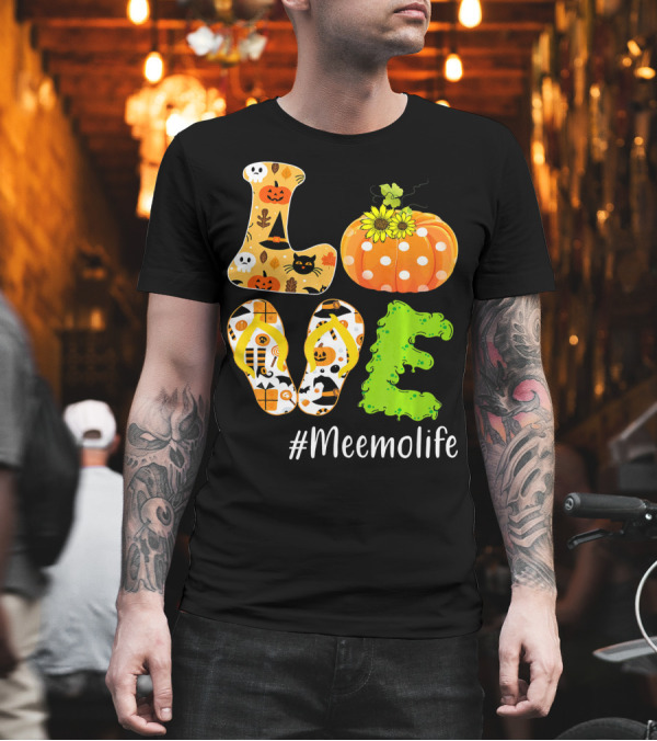 Love Meemolife Pumpkin Flip Flops Halloween T-Shirt Love Meemolife Pumpkin Flip Flops Halloween T-Shirt
