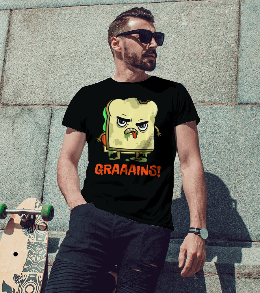 Halloween Zombie Sandwich Graaains Food Grains T-Shirt