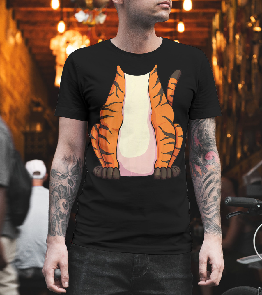 Tiger Costume for Halloween Tiger Stripes Tail T-Shirt