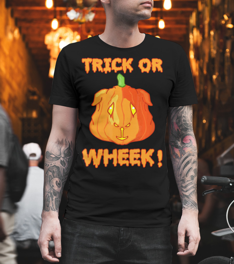 Trick Or Wheek Guinea Pig Jack O Lantern Halloween Fun T-Shirt