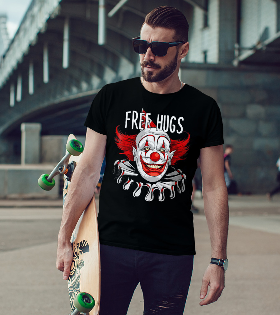 Free Hugs Creepy Scary Clown Halloween T-Shirt