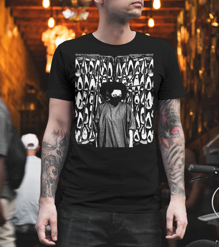 Tricia Lange ZCISSOR Graphic Style Masked Figure Monochrome T-Shirt