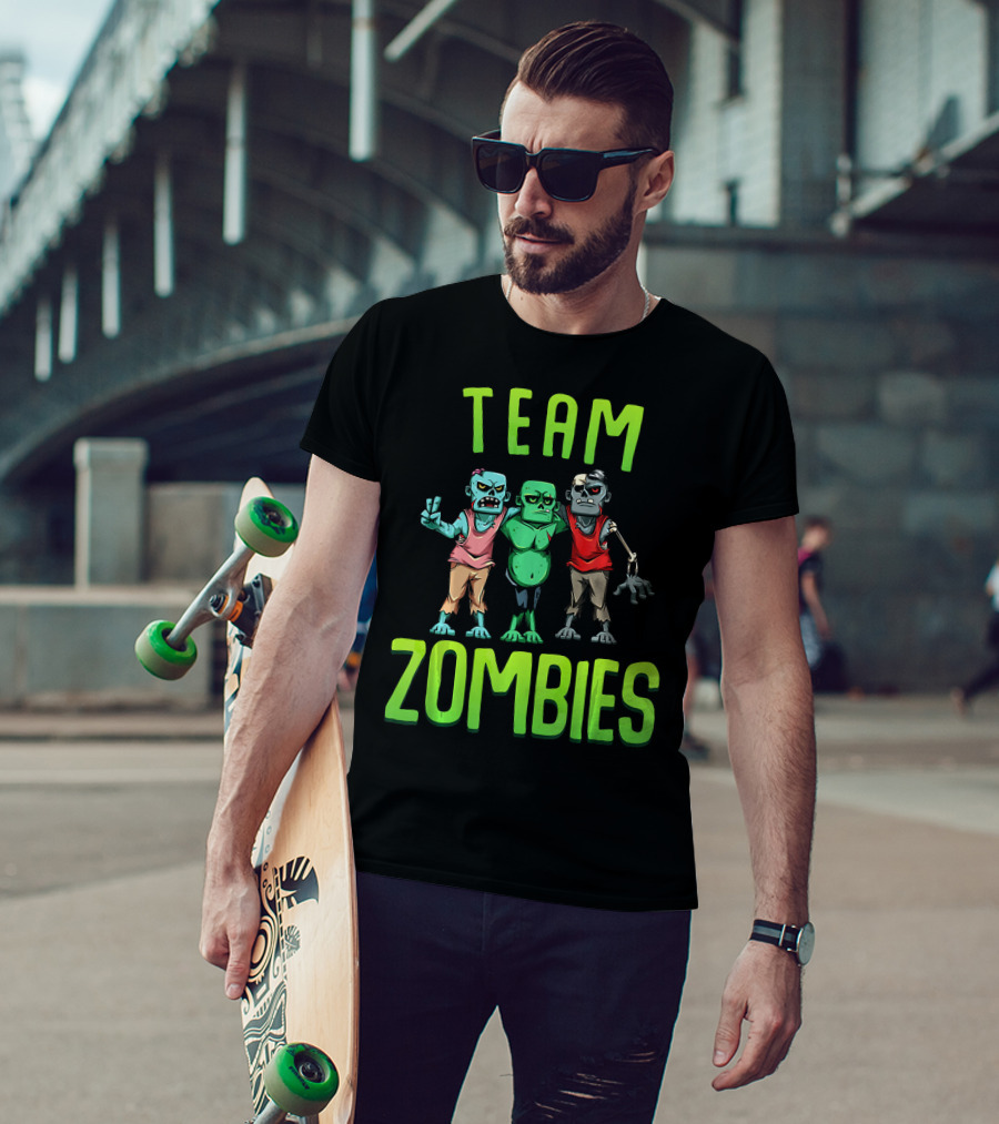 Team Zombies Matching Halloween Zombie Characters T-Shirt