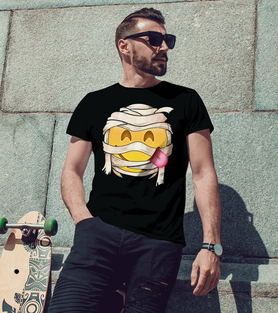 Face Savoring Food Emoji Mummy Wink Out Tongue T-Shirt