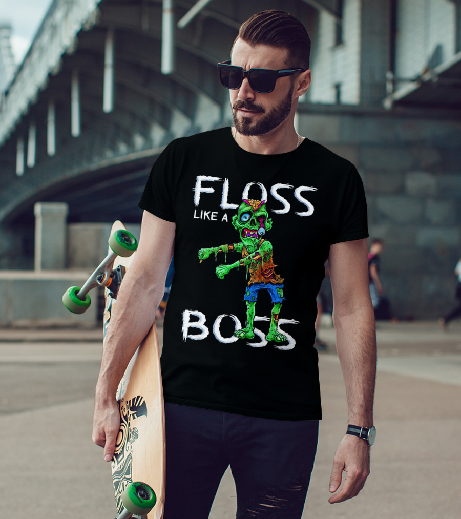 Floss Like A Boss Zombie Halloween T-Shirt
