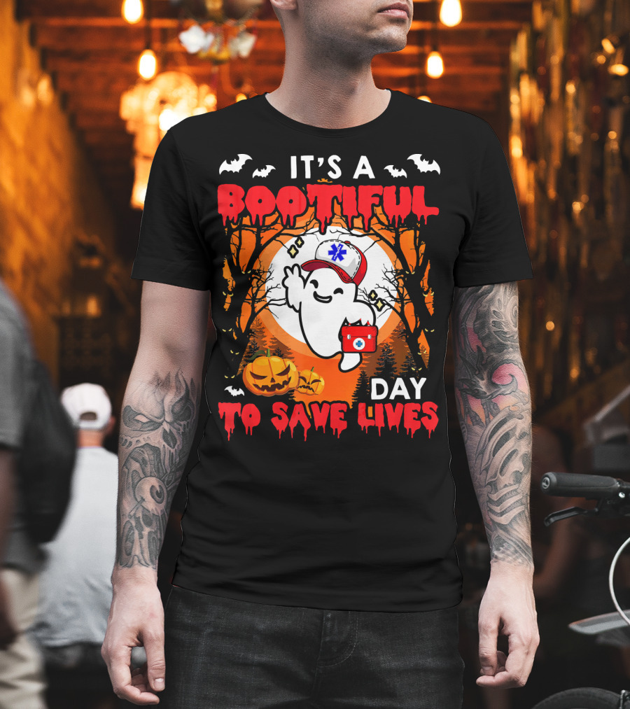 It's A Bootiful Day To Save Lives Halloween Costume Boo T-Shirt
