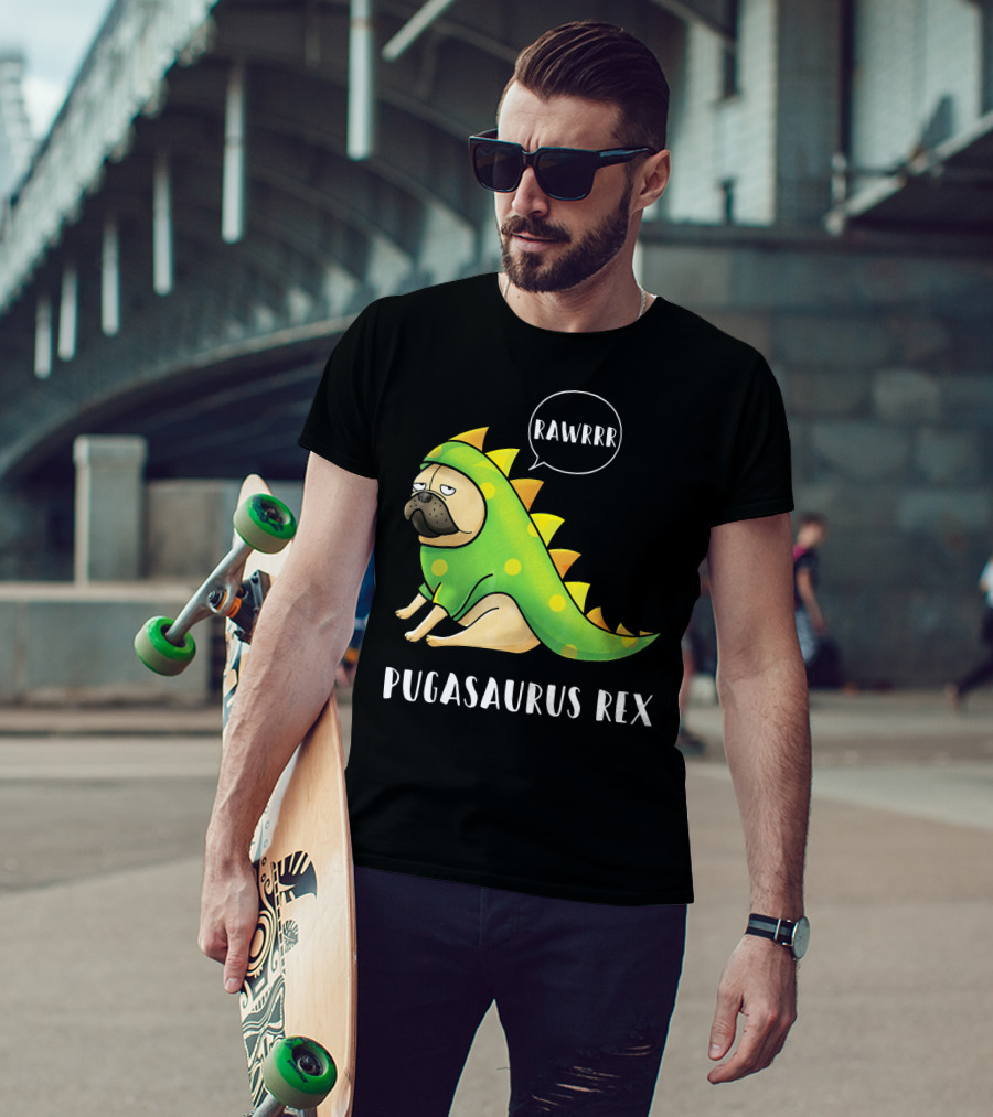 Halloween Pugasaurus Rex Rawrrr Pug T-Shirt