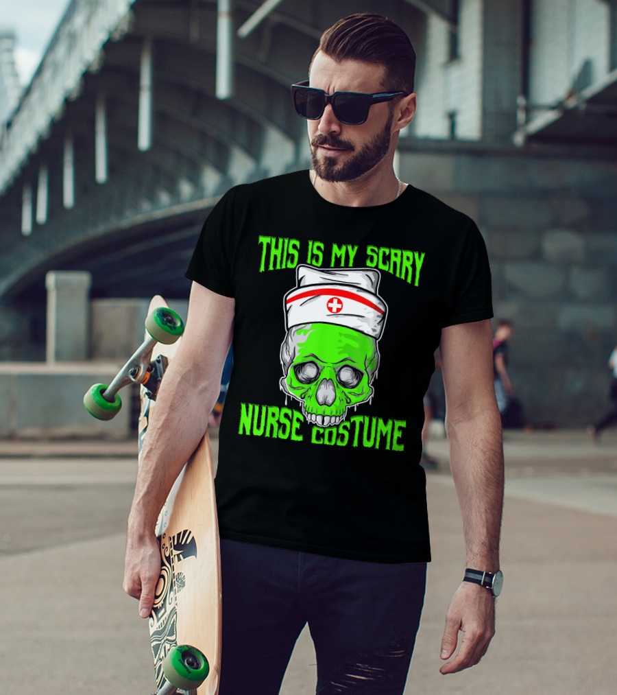 This Is My Scary Green Skeleton Nurse Costume T-Shirt