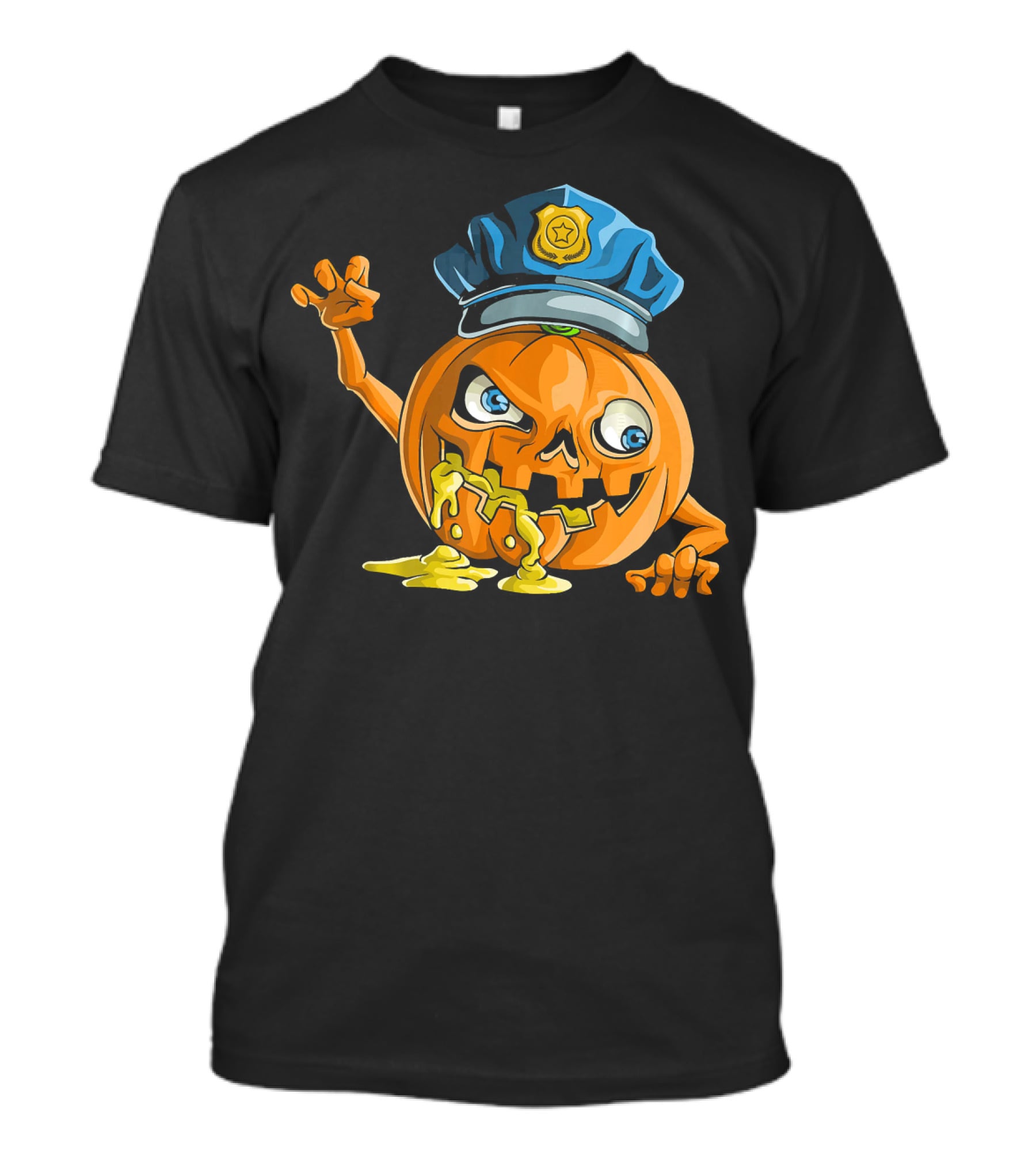 Zombie Pumpkin Police Officer Rising T-Shirt