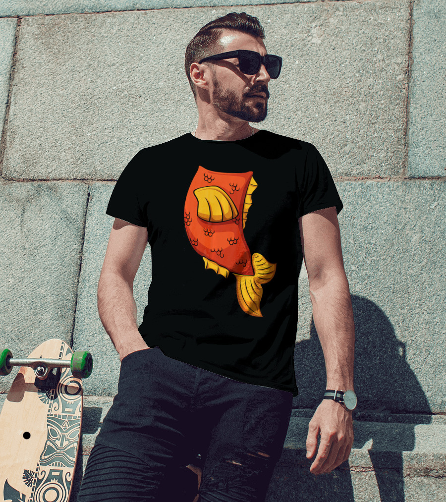 Fish Costume For Halloween Goldfish Tail T-Shirt