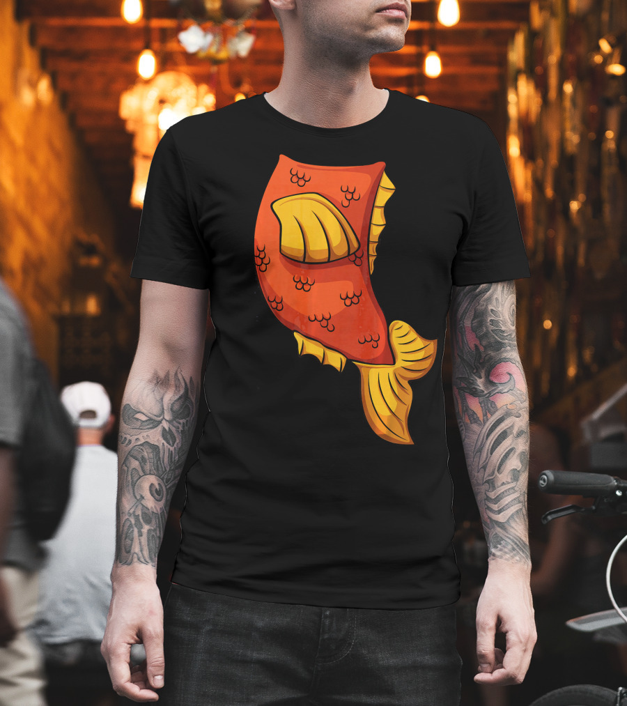 Fish Costume For Halloween Goldfish Tail T-Shirt