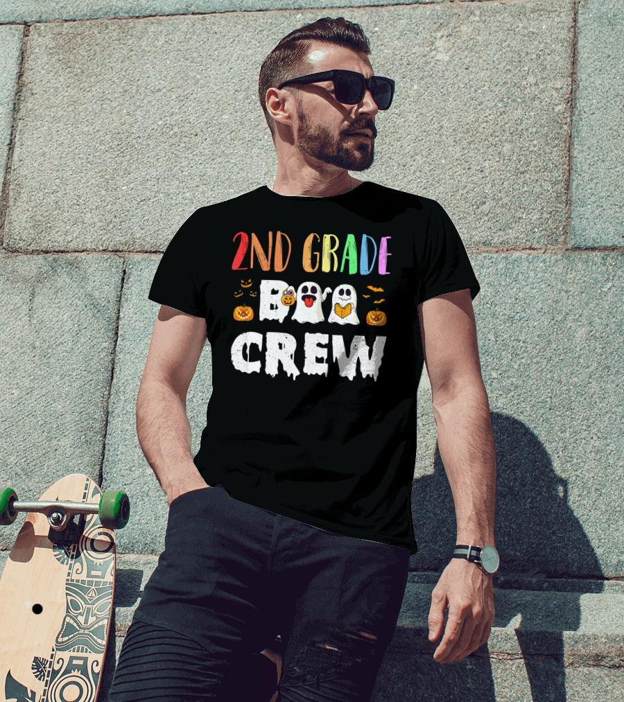 2nd Grade Boo Crew Halloween Ghosts Pumpkins T-Shirt