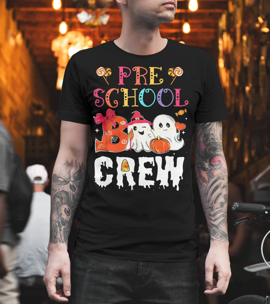 Preschool Boo Crew Halloween Ghosts with Candy Pumpkins T-Shirt