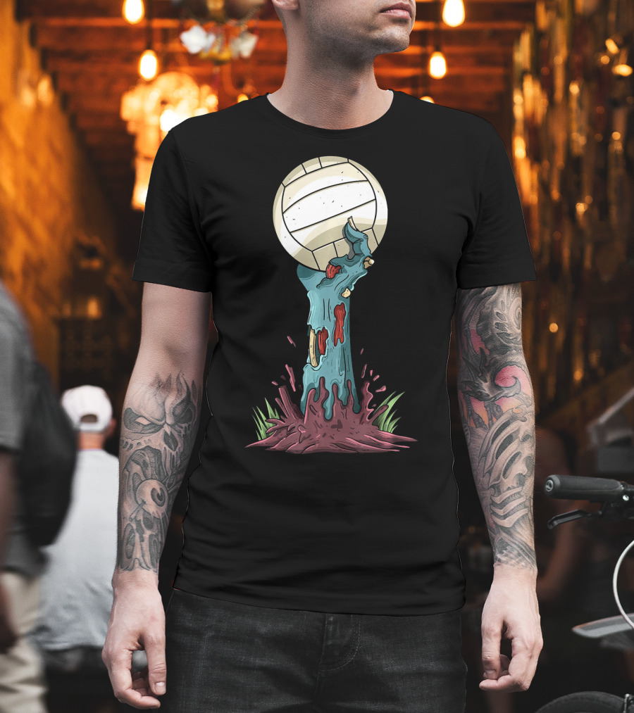 Zombie Hands Rising with Volleyball T-Shirt