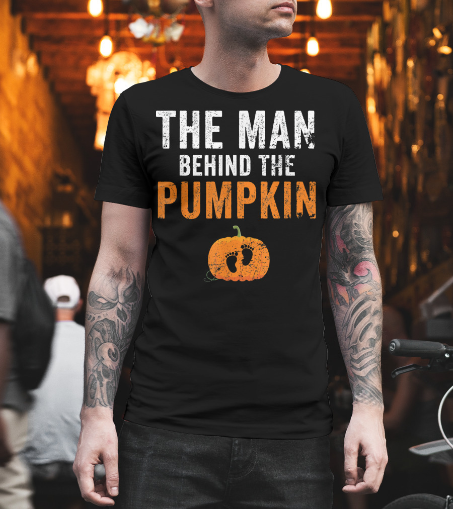 The Man Behind the Pumpkin Featuring Baby Footprints T-Shirt