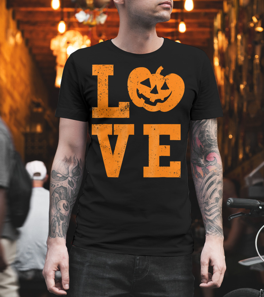 LOVE Halloween Funny Jack O Lantern T-Shirt