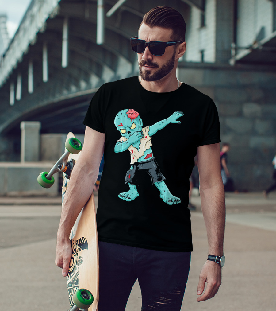 Dabbing Zombie Kid With Exposed Brain T-Shirt