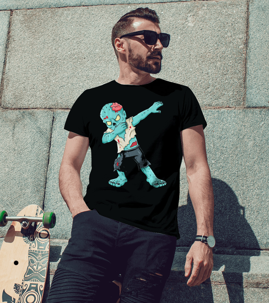 Dabbing Zombie Kid With Exposed Brain T-Shirt