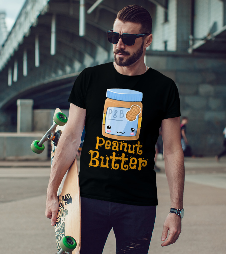 Kawaii Peanut Butter P&B Cute Face Jar T-Shirt