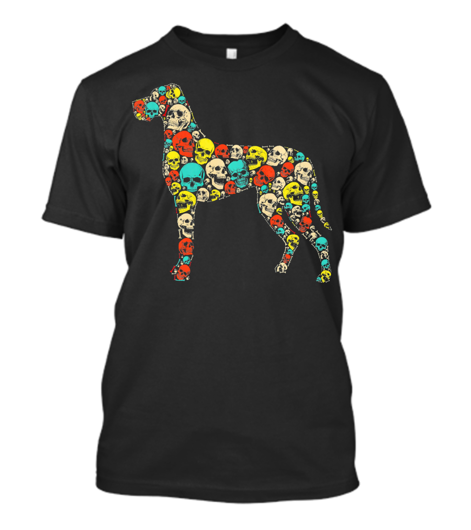 Funny Great Dane Dog Skull Skeleton Pattern Hall T-Shirt