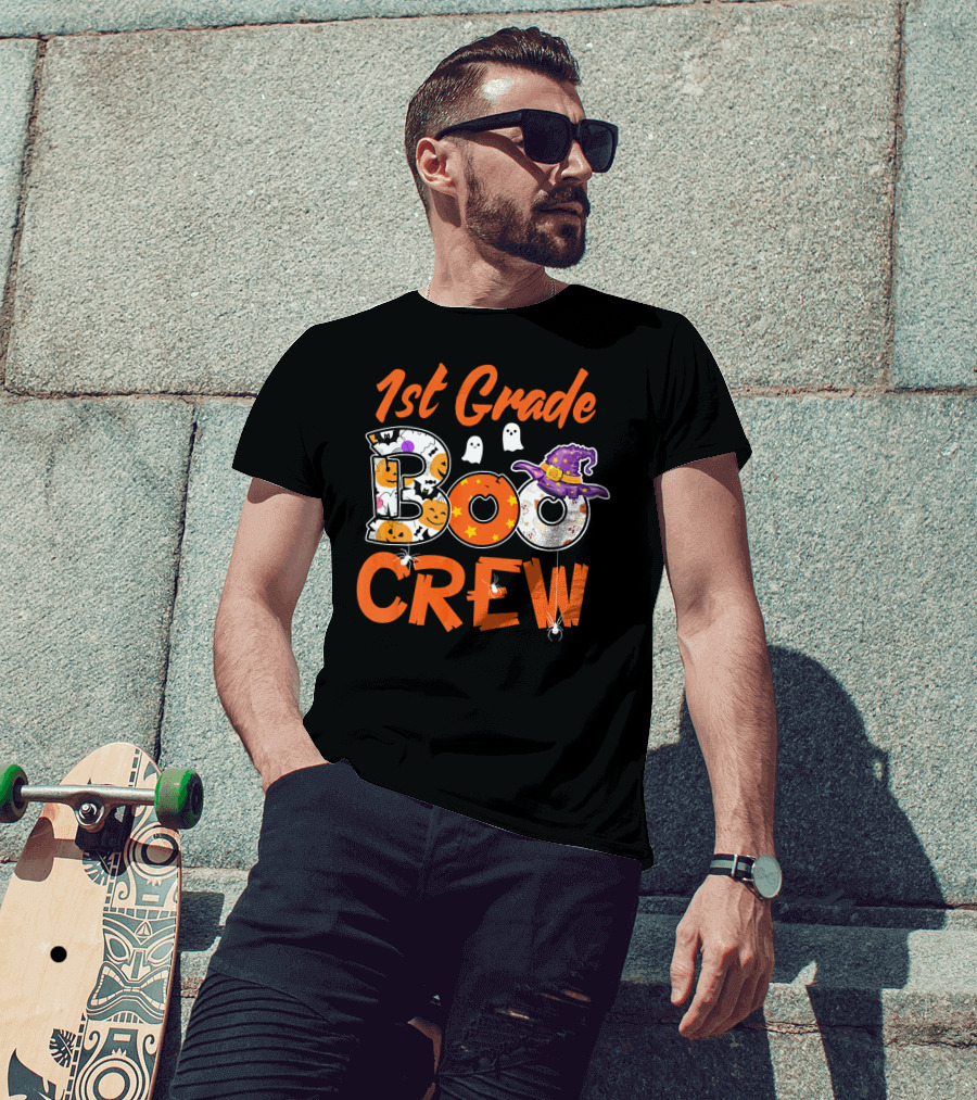 1st Grade Boo Crew Halloween Teacher Kids T-Shirt