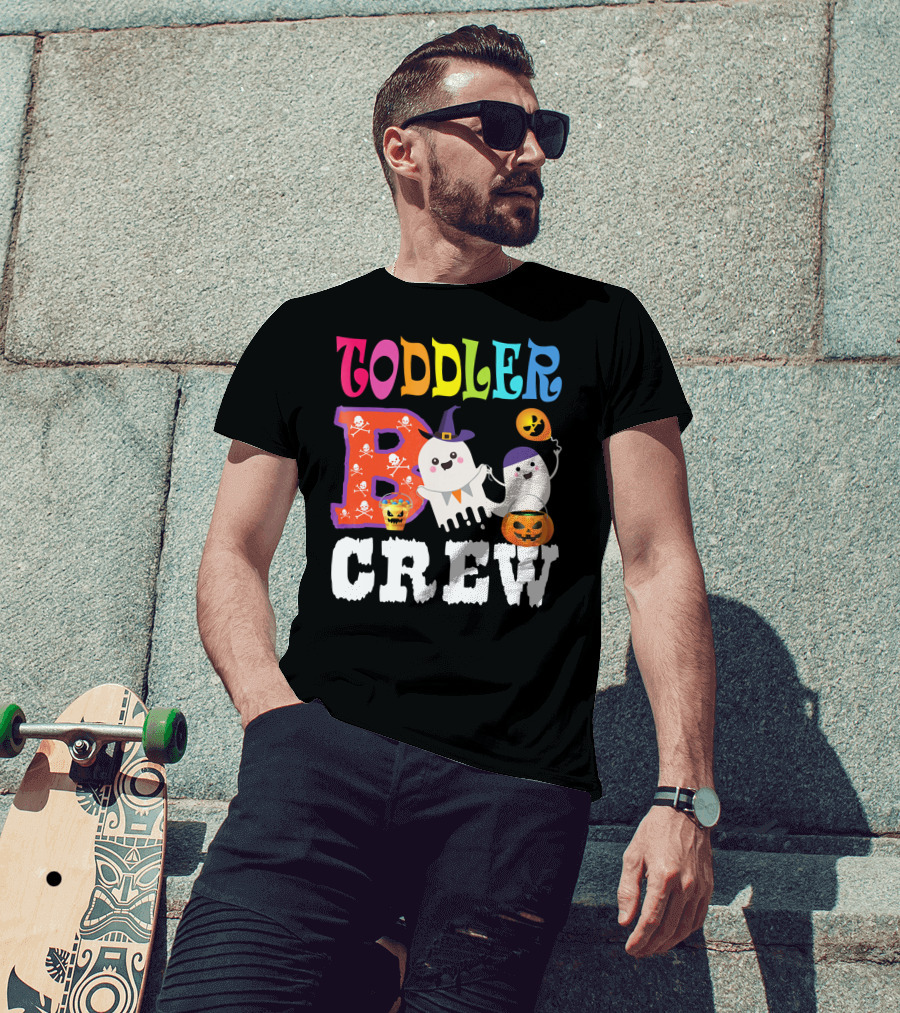 Toddler Boo Crew Halloween Ghosts And Skulls T-Shirt