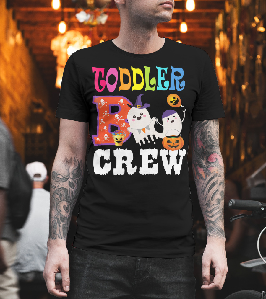Toddler Boo Crew Halloween Ghosts And Skulls T-Shirt