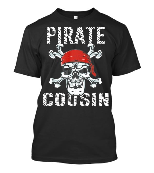 PIRATE COUSIN SKULL CROSSBONES BANDANA T-Shirt