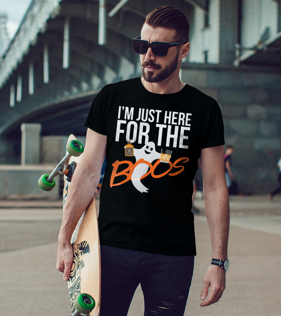 I'm Just Here For The Boos Funny Ghost Whisky T-Shirt