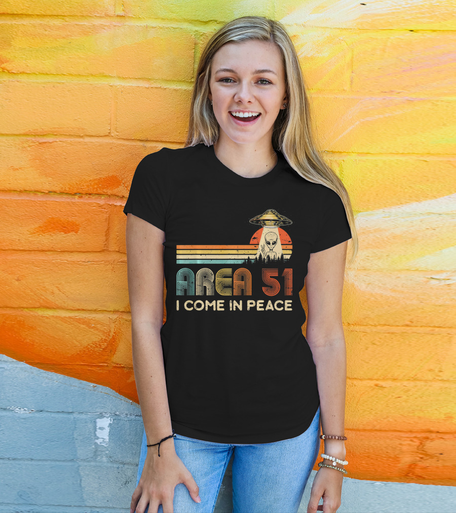 Area 51 I Come In Peace Alien UFO T-Shirt