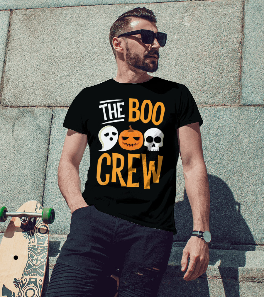 The Boo Crew Ghost Pumpkin Skull Halloween T-Shirt