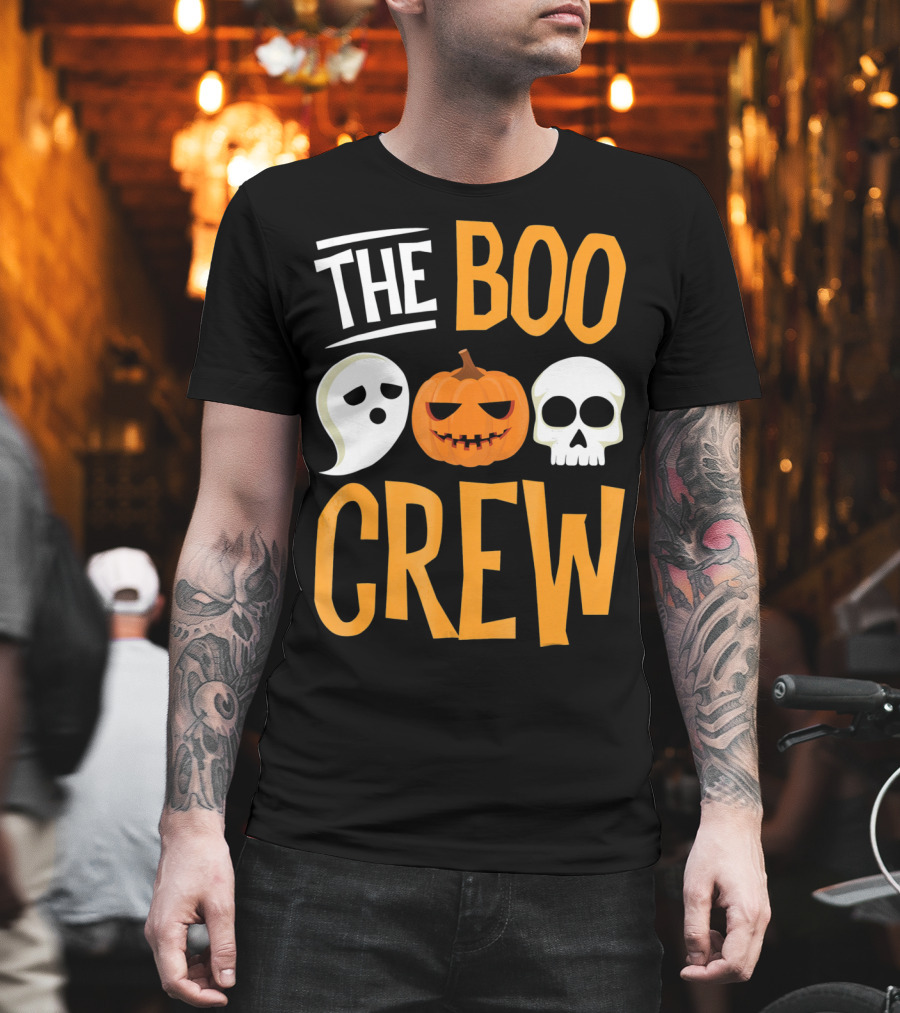 The Boo Crew Ghost Pumpkin Skull Halloween T-Shirt