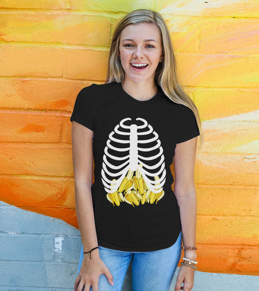 Halloween Rib Cage Banana Costume Adult Youth Kids T-Shirt