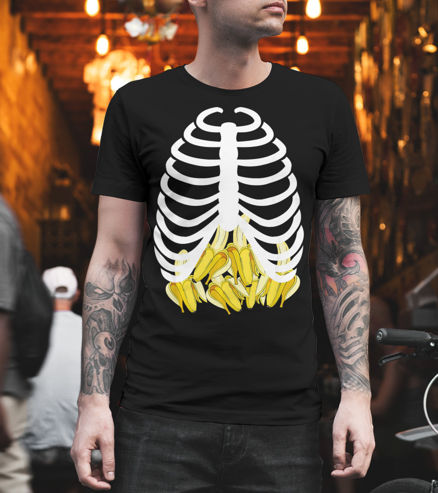 Halloween Rib Cage Banana Costume Adult Youth Kids T-Shirt