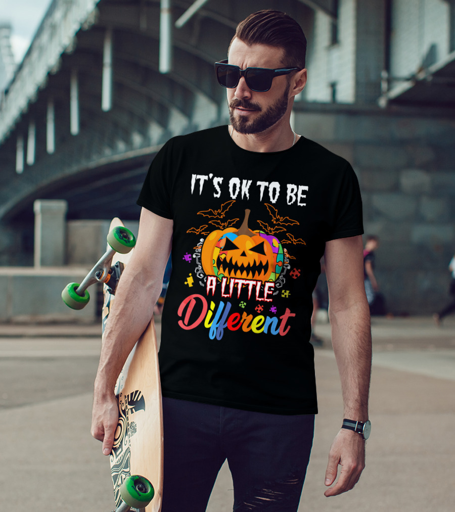 It's Ok To Be A Little Different Halloween Pumpkin T-Shirt