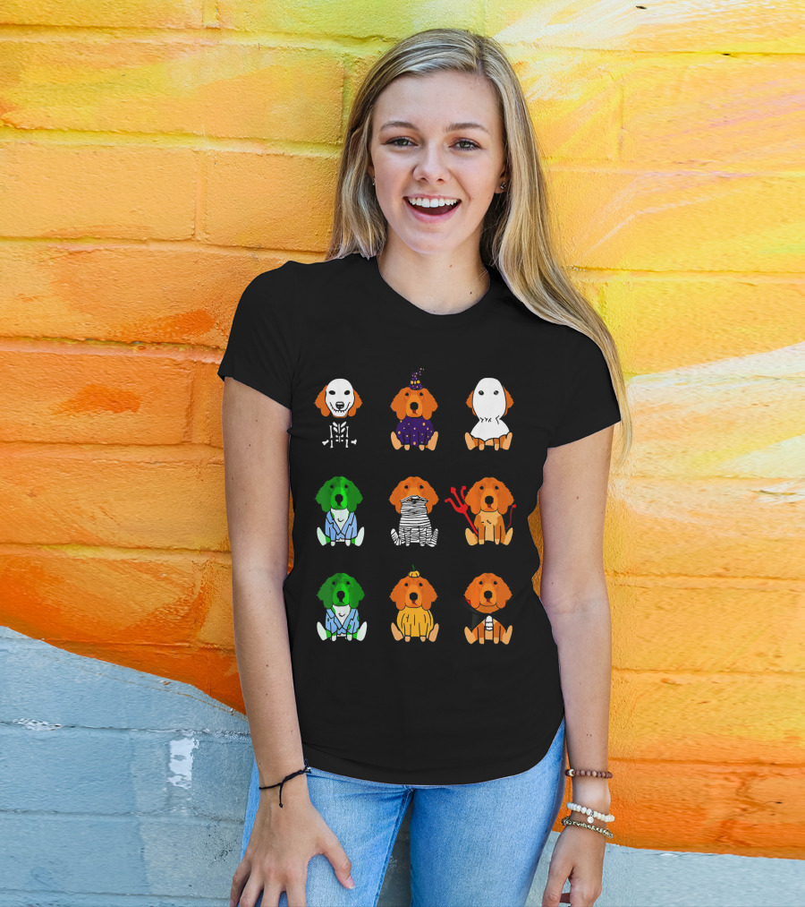 Irish Setter Halloween Costumes Skeleton Mummy Ghost Devil Pumpkin Wizard Green Monster T-Shirt