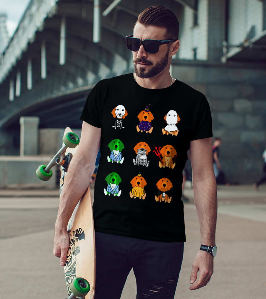 Irish Setter Halloween Costumes Skeleton Mummy Ghost Devil Pumpkin Wizard Green Monster T-Shirt