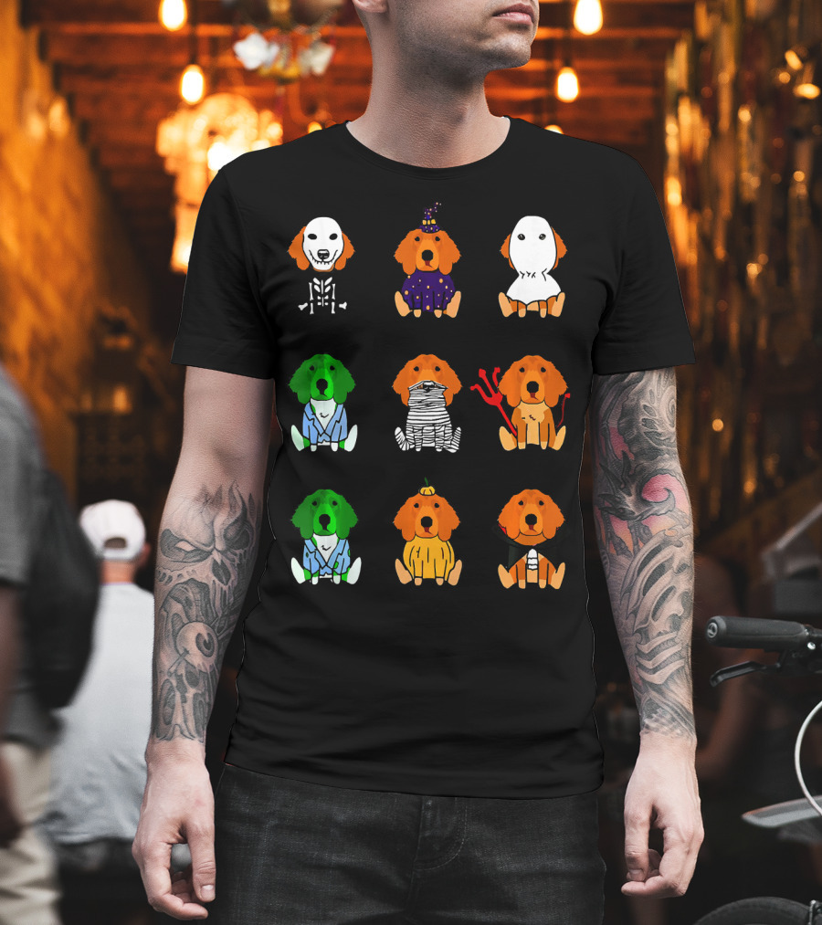 Irish Setter Halloween Costumes Skeleton Mummy Ghost Devil Pumpkin Wizard Green Monster T-Shirt