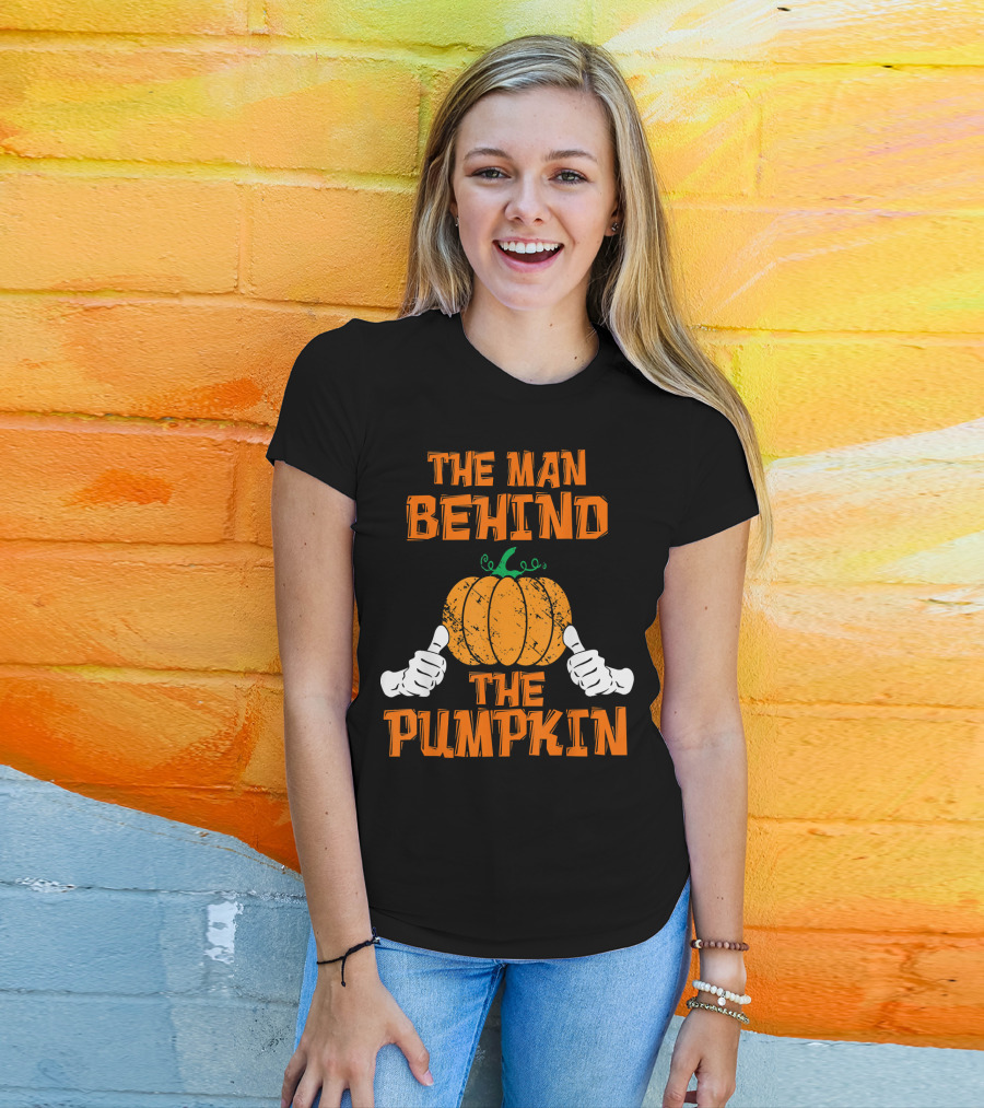 The Man Behind The Pumpkin Halloween Pregnancy Reveal T-Shirt