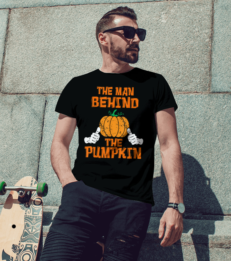 The Man Behind The Pumpkin Halloween Pregnancy Reveal T-Shirt