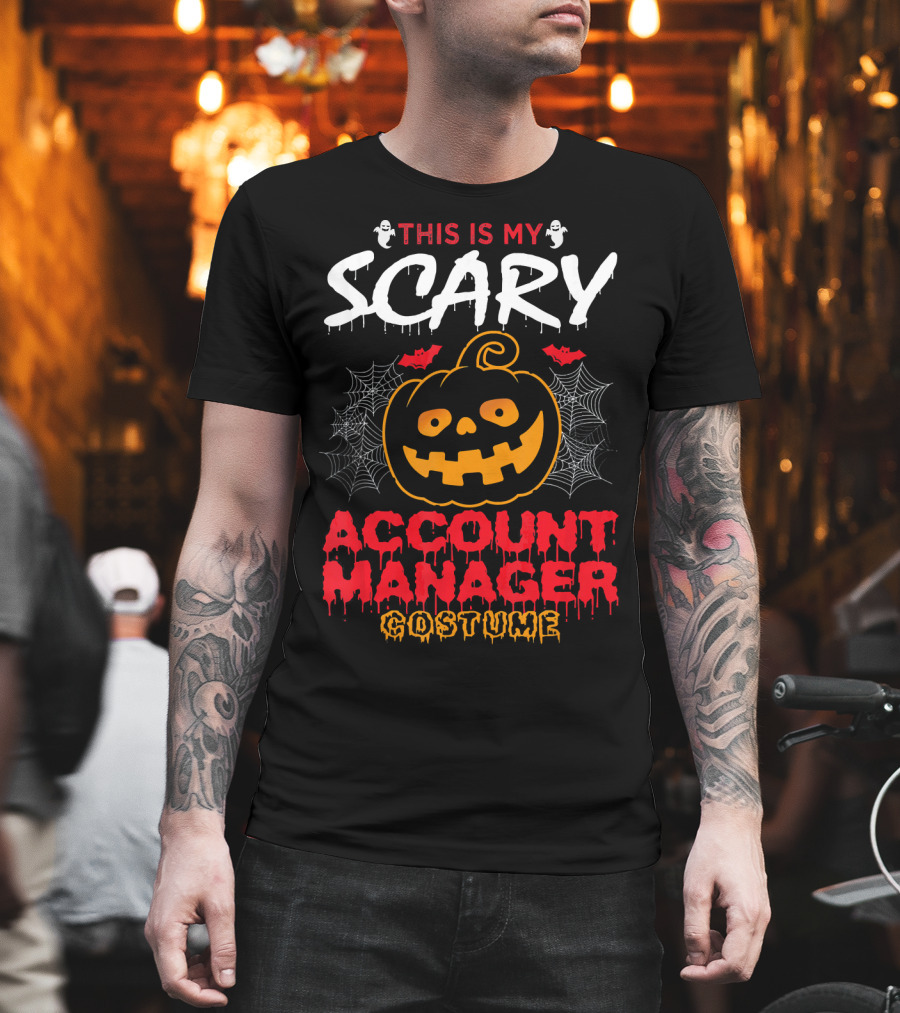 This Is My Scary Account Manager Costume With Jack-O'-Lantern Ghosts And Spiderwebs T-Shirt