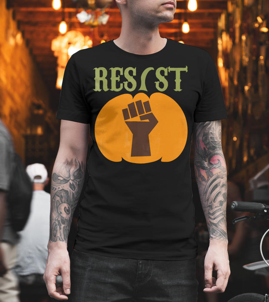 Resist Halloween Pumpkin Fist Political T-Shirt