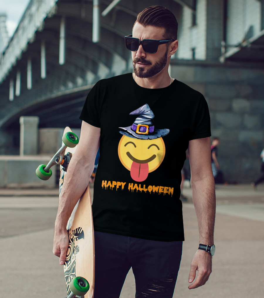 Happy Halloween Witch Hat Emoji T-Shirt
